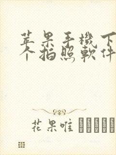 苹果手机下载哪个拍照软件比较好