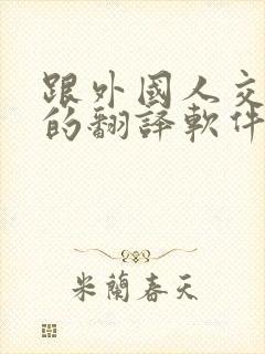 跟外国人交流用的翻译软件