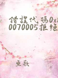 错误代码0x80070005拒绝访问