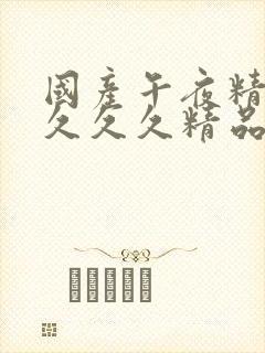 国产午夜精品久久久久精品