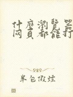 什么浏览器任何网页都能打开