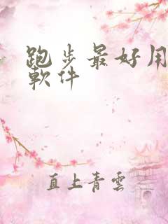 跑步最好用什么软件