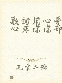 歌词用心爱你用心疼你你却偏要走是什么歌