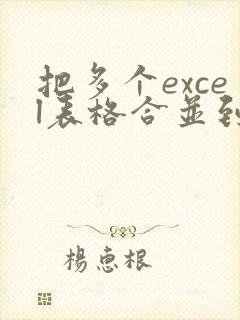 把多个excel表格合并到一个表格