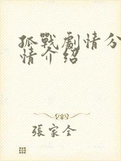 孤战剧情分集剧情介绍