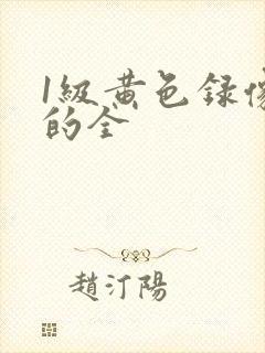 1级黄色录像我的全