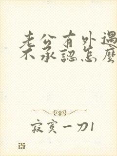 老公有外遇他还不承认怎么办