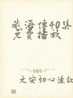 藏海传40集全免费播放