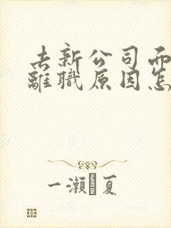 去新公司面试问离职原因怎么说