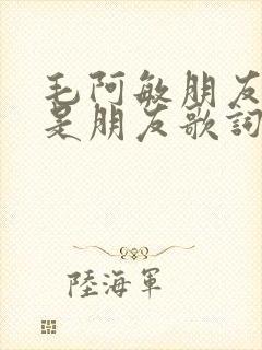 毛阿敏朋友永远是朋友歌词