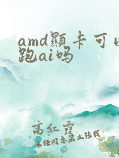 amd显卡可以跑ai吗