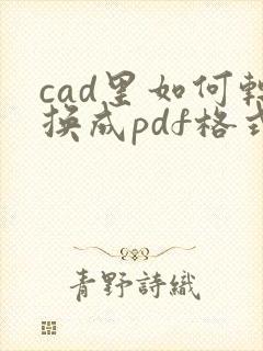 cad里如何转换成pdf格式