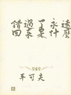 错过了永远不再回来是什么歌