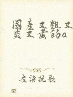 国产又粗又猛又爽又黄的a