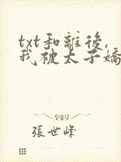 txt和离后,我被太子娇养了