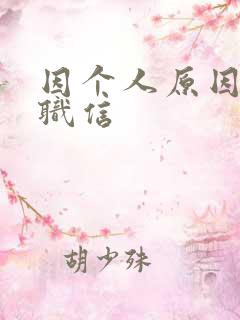 因个人原因的辞职信