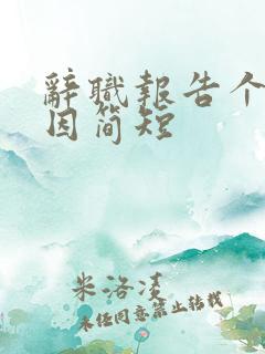 辞职报告个人原因简短