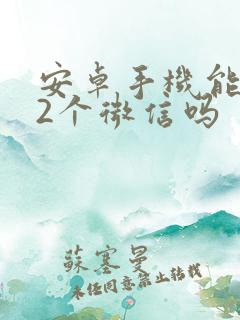 安卓手机能下载2个微信吗