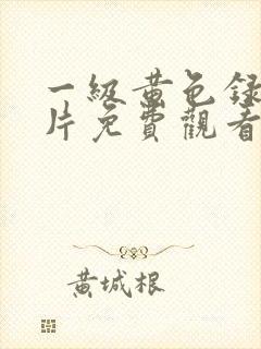 一级黄色录像影片免费观看