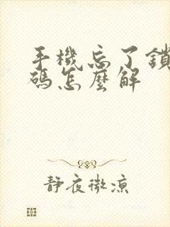 手机忘了锁屏密码怎么解