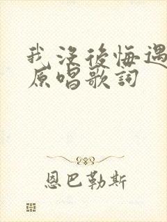 我没后悔遇见你原唱歌词