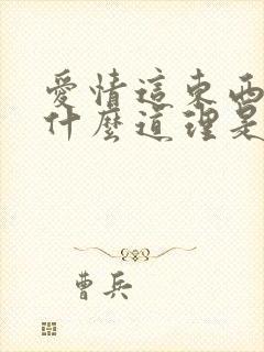 爱情这东西它没什么道理是哪首歌的