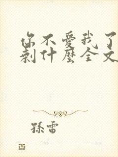 你不爱我了我还剩什么全文免费阅读