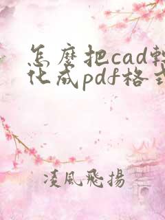 怎么把cad转化成pdf格式