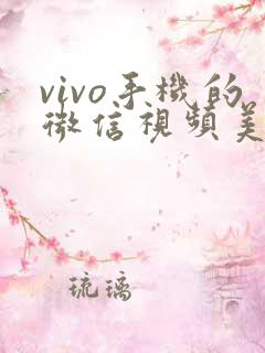 vivo手机的微信视频美颜在哪里