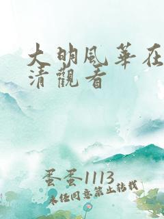 大明风华在线高清观看