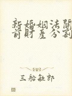 新婚姻法关于婚前财产分割的规定