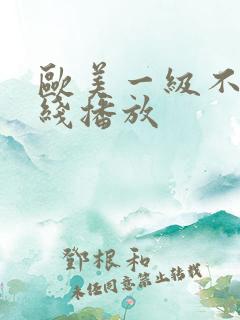 欧美一级不卡在线播放