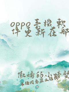 oppo手机软件更新在哪里
