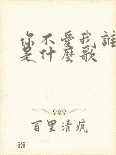 你不爱我谁爱我是什么歌