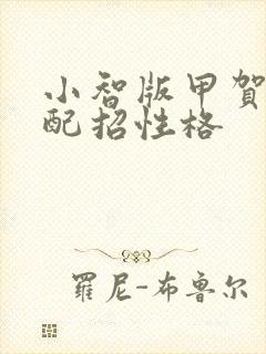 小智版甲贺忍蛙配招性格