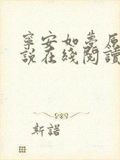宁安如梦原著小说在线阅读免费