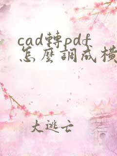 cad转pdf怎么调成横向