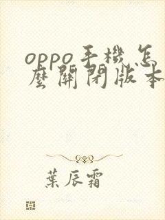 oppo手机怎么关闭版本更新