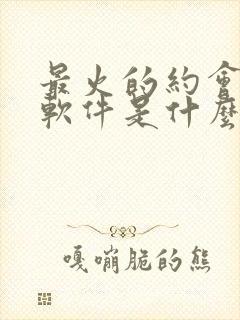 最火的约会聊天软件是什么