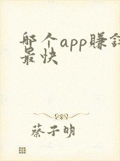 哪个app赚钱最快