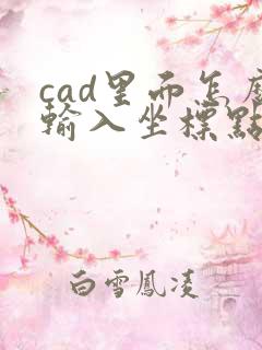 cad里面怎么输入坐标点xy定位