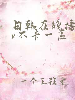 日韩在线播放av不卡一区