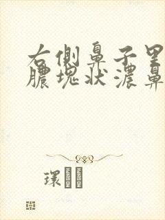 右侧鼻子里有黄脓块状浓鼻涕