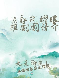 《许我耀眼》电视剧剧情介绍电视猫