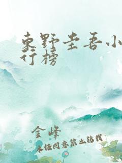 东野圭吾小说排行榜