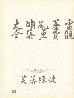 大明风华电视剧全集免费观看星辰