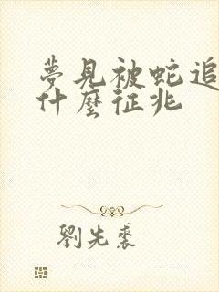 梦见被蛇追了是什么征兆