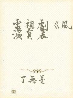 电视剧《风声》演员表