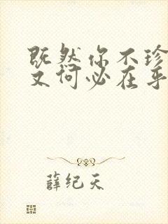 既然你不珍惜我又何必在乎的说说