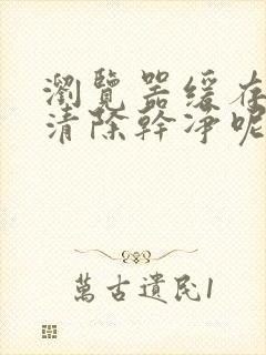 浏览器缓存怎么清除干净呢